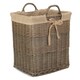 image 1 of Wicker Rectangular Log Basket with Lining Brown