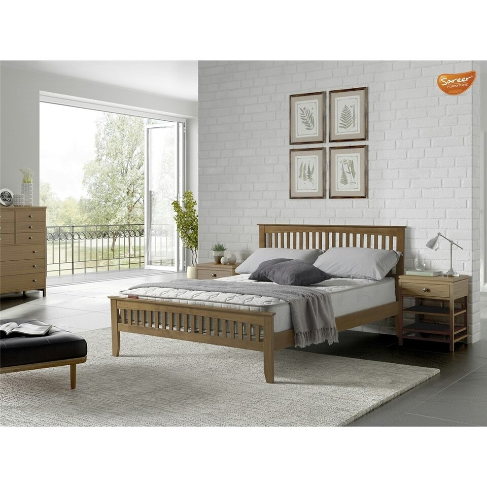 5ft King Size Aldershot Oak Shaker Style Wood Bed Frame - (162cm)
