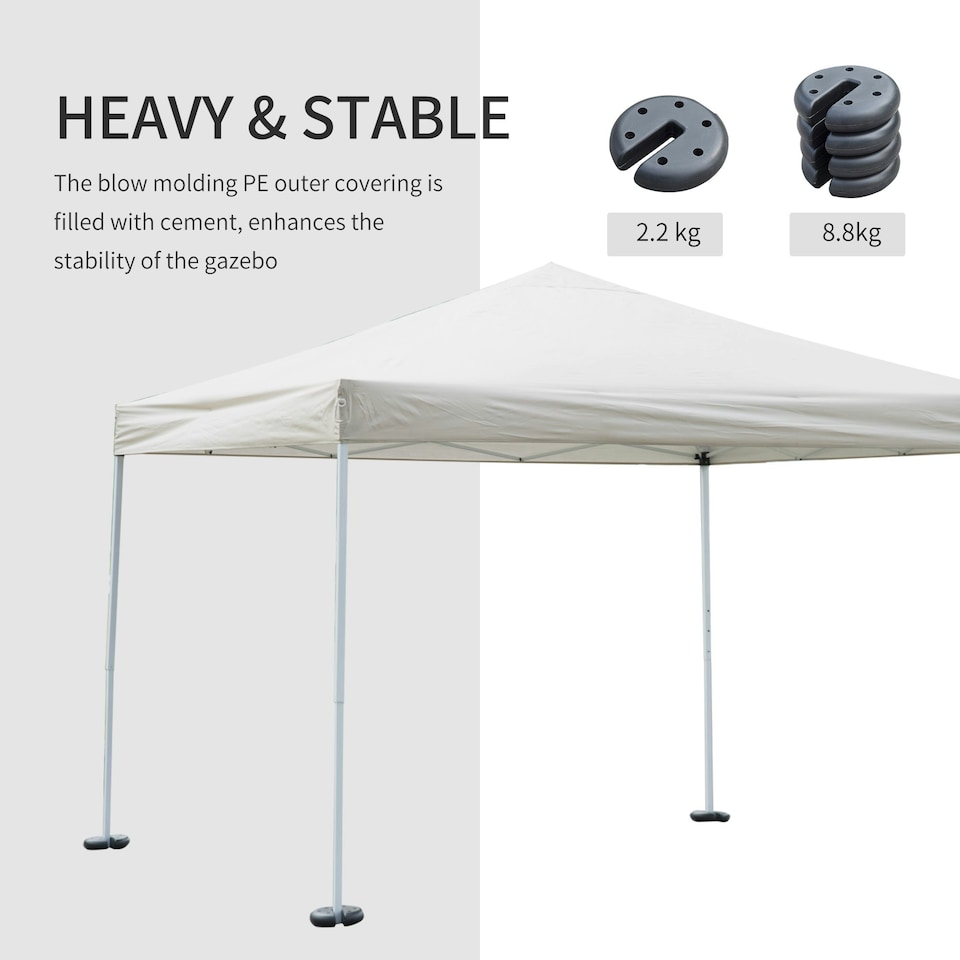 image 1 of Outsunny Tent Weight Base 4pcs Gazebo Foot Leg Pole Anchor Weights Marquee