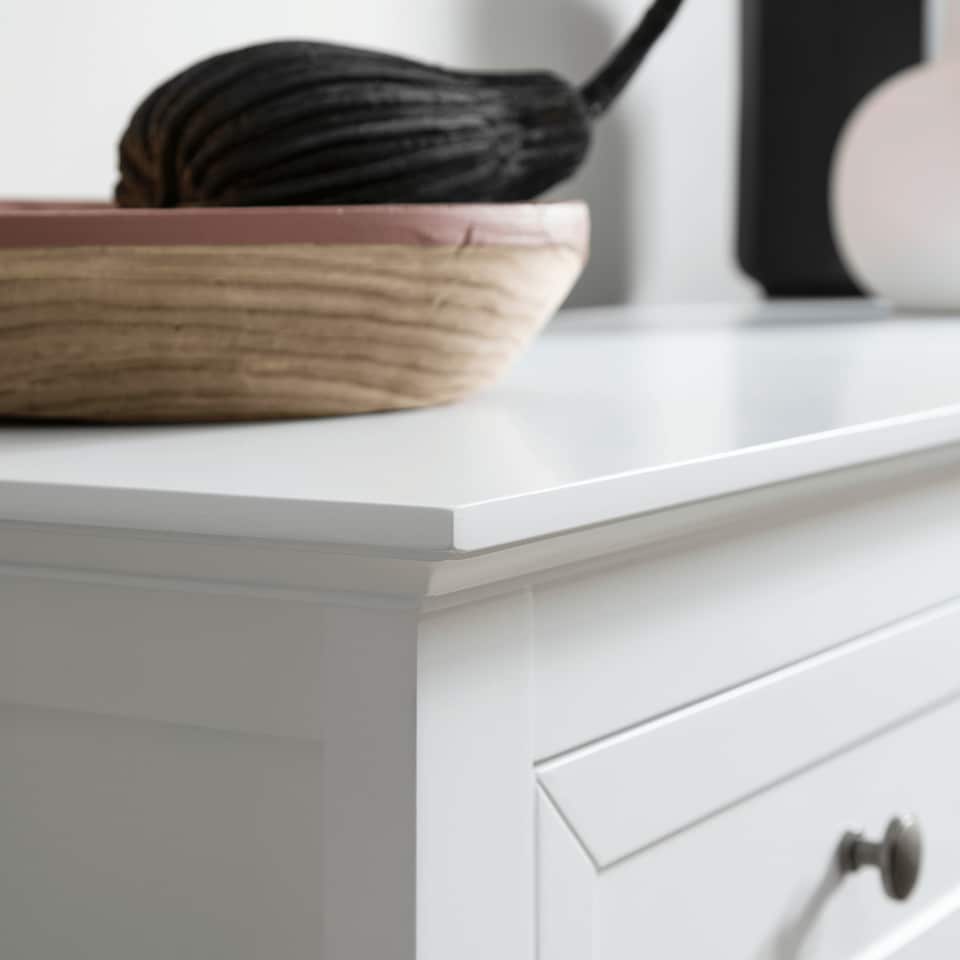 image 1 of Karlstad Dressing Table with Drawers and Stool in White | White | Length 100cm x Depth 45cm x Height 78cm