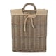 image 2 of Wicker Rectangular Log Basket with Lining Brown