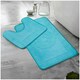 image 2 of VELVETIO Bath Mat Set Greek Pattern Anti Slip Memory Foam Toilet Rug Blue | Aqua
