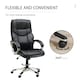 image 6 of HOMCOM High Back Computer Office Chair Faux Leather Swivel Desk Chair with Adjustable Height Rocking Function Black