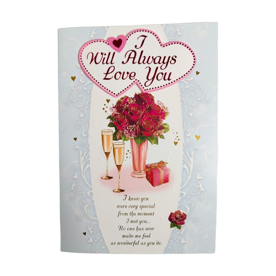 image 1 of I Will Always Love You Rose Flower Pot Design Greeting Card