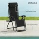 image 6 of Outsunny Zero Gravity Lounger Folding Recliner Chair w/ Cup Holder Black 
