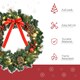 image 3 of HOMCOM Pre-Lit Artificial Christmas Door Wreath Holly Garland Decor 20 LED