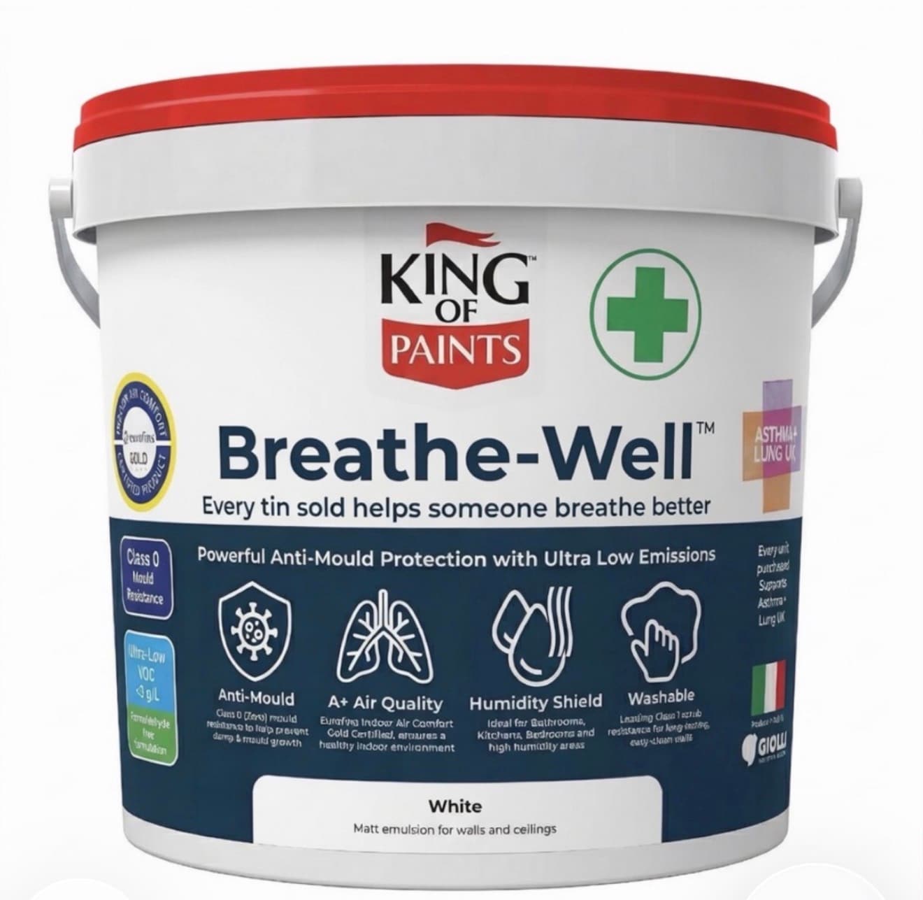King of Paints Breathe-well the best mould resistant paint for bathrooms, kitchens suits all walls and ceilings