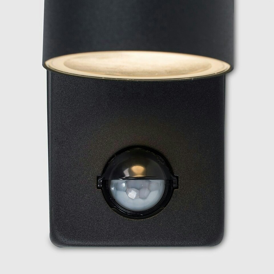 image 1 of ValueLights Black Outdoor Up Down IP44 Rated Wall Light PIR Motion Sensor Detector