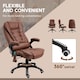 image 8 of Vinsetto Office Chair, Ergonomic Desk Chair with 6-Point Massage and Back Heated, Microfiber Cloth Computer Gaming Chair with Arms, Lumbar Support, Brown