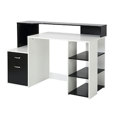 HOMCOM Multi-Storage & Workstation Desk Table Storage Shelves