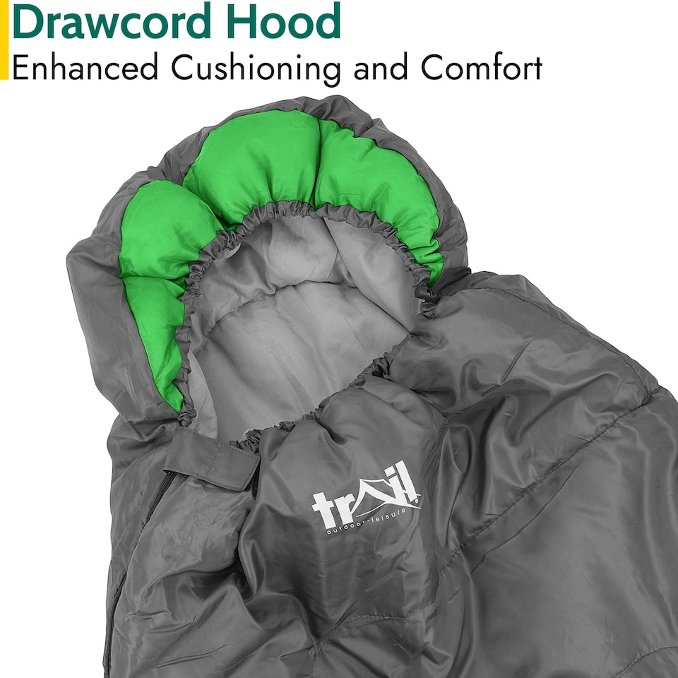 image 1 of Hooded Sleeping Bag - Green
