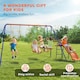 image 8 of Outsunny 4 in 1 Metal Kids Swing Set w/ Double Swings, Glider, Slide, Ladder