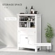 image 3 of HOMCOM Modern Bathroom Storage Cabinet, Freestanding Bathroom Cabinet with Open Shelves, a Cupboard with Doors and Adjustable Shelves, White