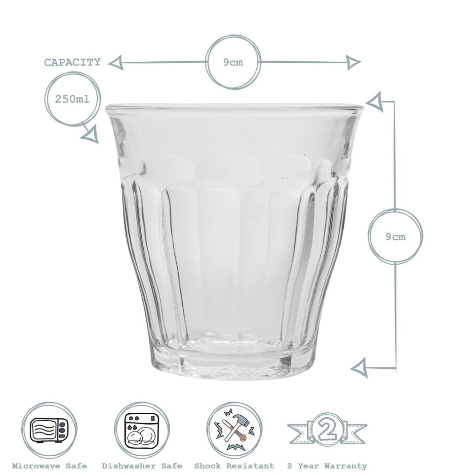 image 1 of Duralex Picardie Glass Tumblers - 250ml - Pink - Pack of 4 Pink