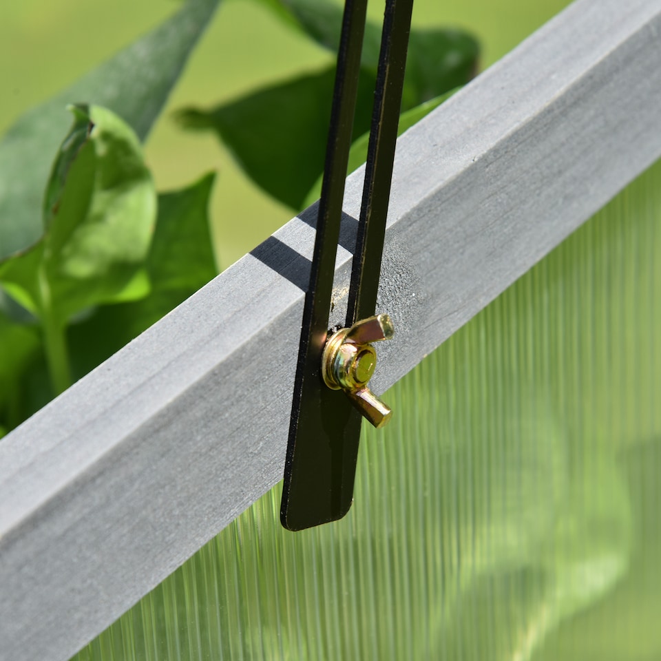 image 1 of Outsunny Square Wooden Outdoor Greenhouse for Plants PC Board 100 x 65 x 40cm