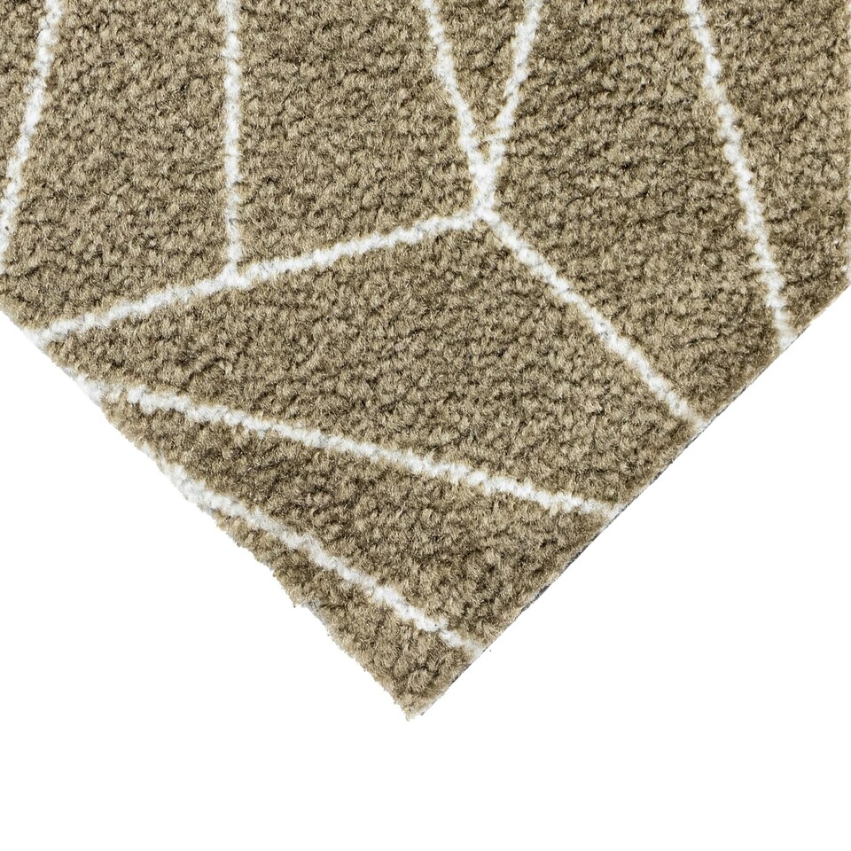 image 1 of JVL Mega Doormat - 50x75cm, Brown Geo