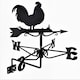 image 1 of Mini Cockerel Weathervane - Steel - L38 x W38 x H47.5 cm - Black