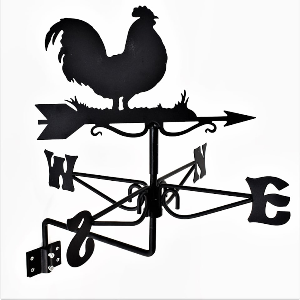 image 1 of Mini Cockerel Weathervane - Steel - L38 x W38 x H47.5 cm - Black