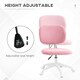 image 4 of Vinsetto Fluffy Home Office Chair with Adjustable Height, Armless, Pink