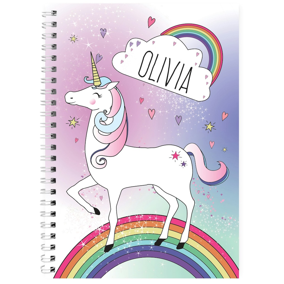 image 1 of Personalised Unicorn A5 Notebook