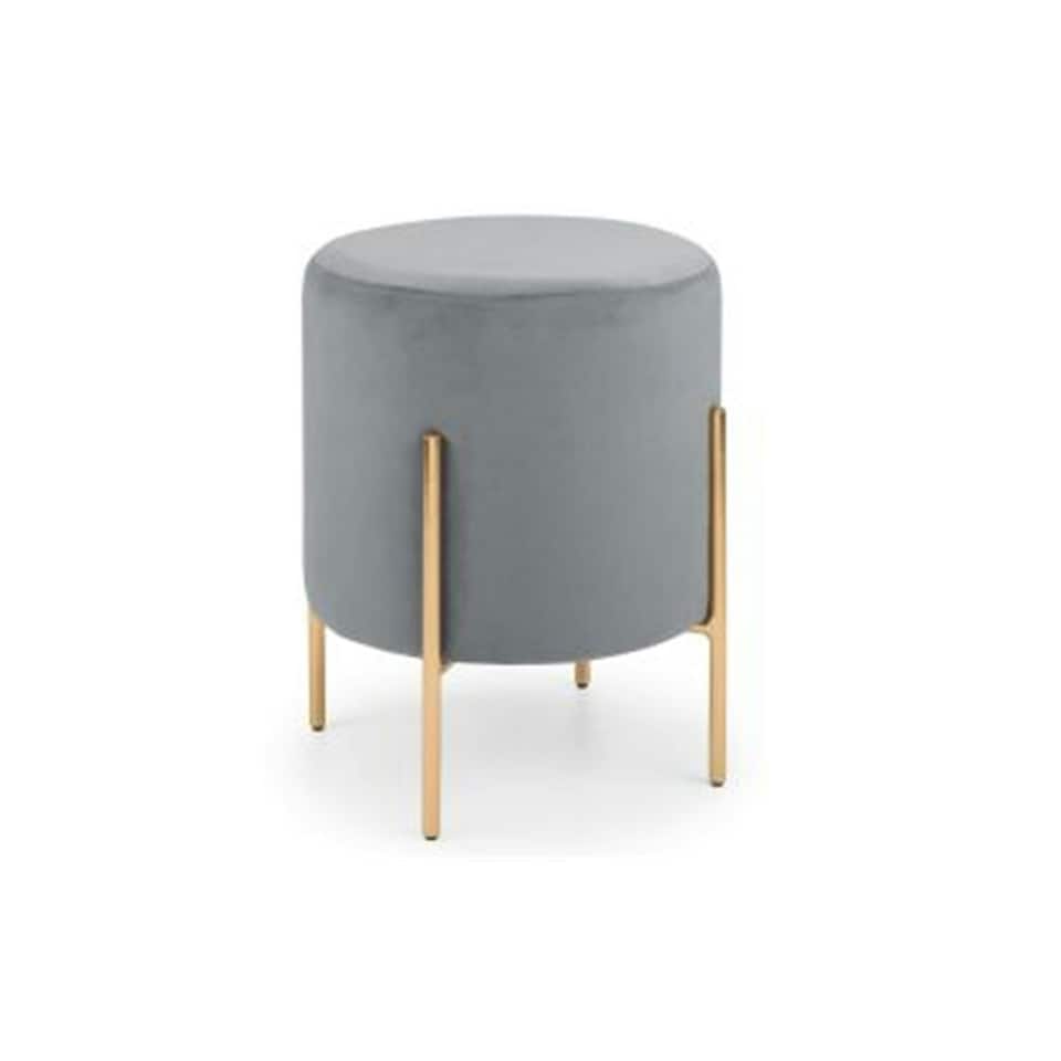 image 1 of Light Grey Velvet Stool