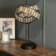 image 3 of ValueLights Hudson Acrylic Jewel Twist Chrome Table Lamp with Tortoise Shell Lampshade - Bulb Included
