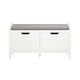image 1 of SoBuy Shoe Storage Bench with Seat Cushion & Double Doors, White, 35.8x11.8x19.7 in, 12.8 kg - FSR63-II-W
