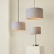 image 6 of ValueLights Reni Small Grey Fabric Pendant Shade Grey