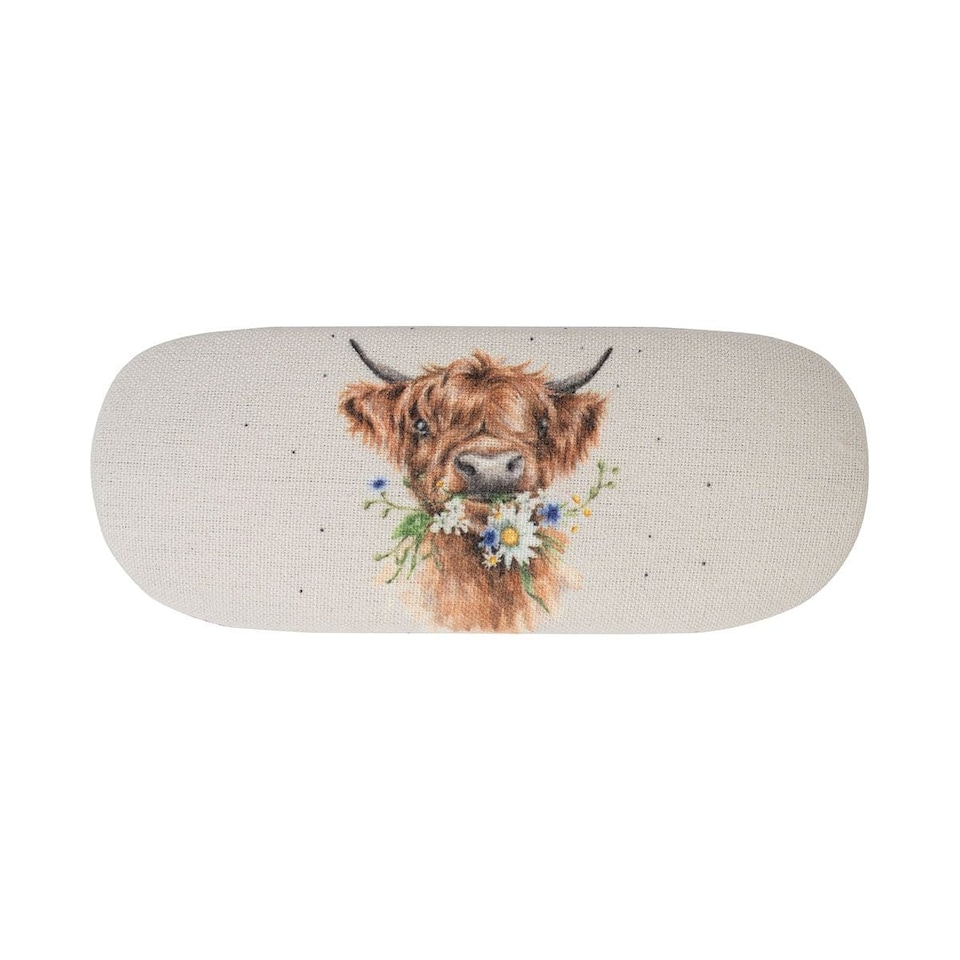 image 1 of Wrendale Designs "Just for Moo" Cow Design Hard Shell Glasses Case