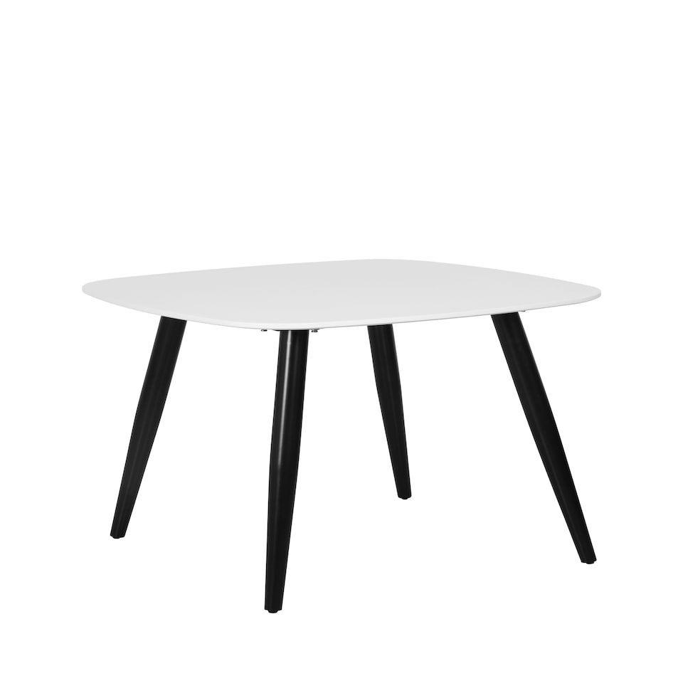 image 1 of Core Products Aspen White Square Dining Table - Black Tapered Legs H75cm x W80cm x D80cm White | Black
