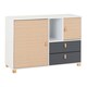 image 1 of Brooklyn 2 Door 2 Drawer Storage Chest - L45 x W120 x H84.5 cm - Oak Effect/Grey