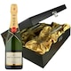 image 1 of Moet & Chandon Brut Imperial Champagne and Flutes in Wooden Hinged Presentation Box 75cl 12.5% abv