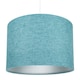 image 6 of Contemporary and Sleek 10 Inch Teal Linen Fabric Drum Lamp Shade 60w Maximum | Blue