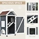 image 6 of PawHut Wooden Cat House Condos Cat Cave 2 Floor Pet Shelter Outdoor Furniture