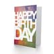 image 2 of Colourful Geometric Pattern Happy Birthday Greeting Card