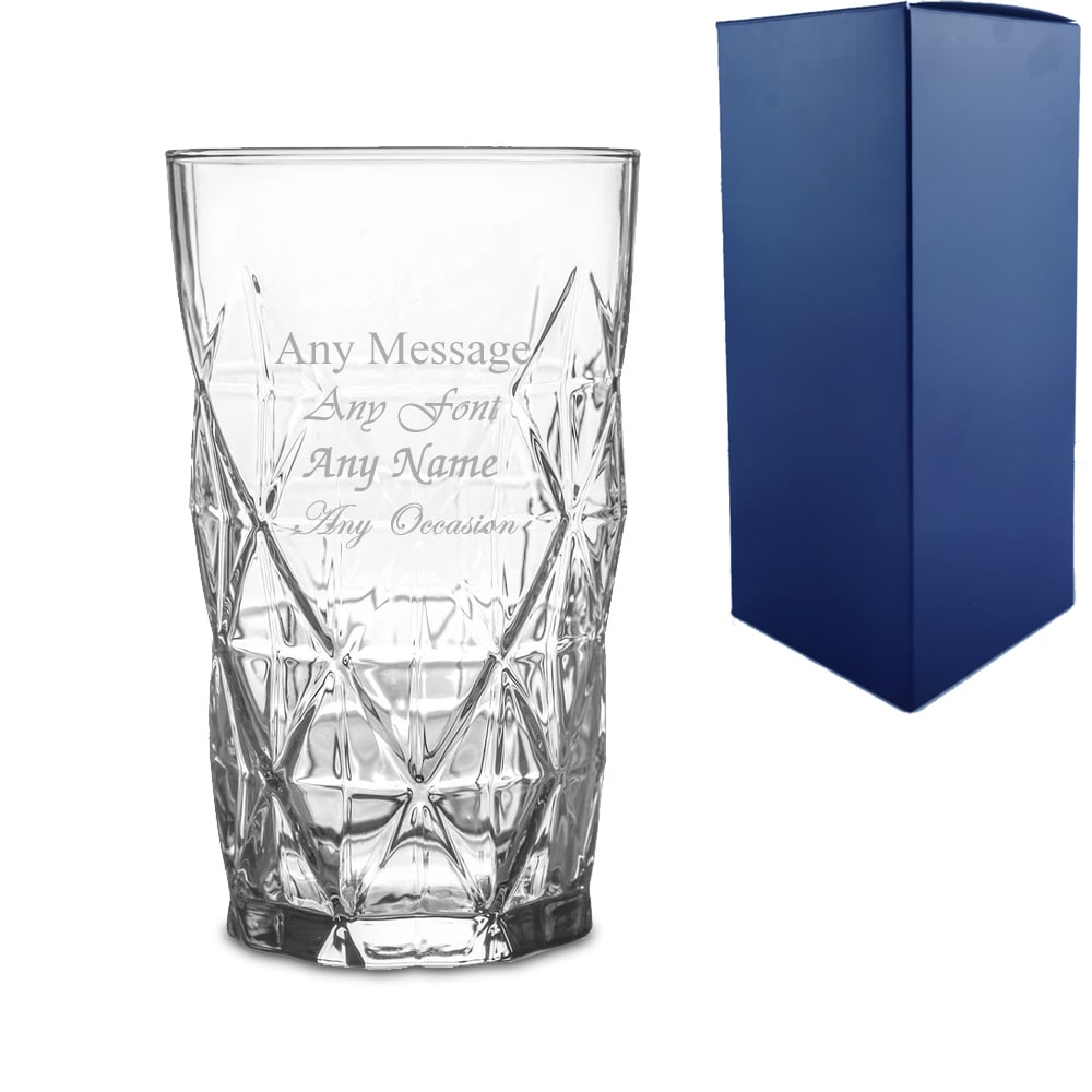 Uniqueful Personalised Keops Hiball Gin Glass Any Message Birthday in Clear