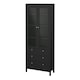 image 3 of Madrid China Cabinet 2 Glass Doors with 3 Drawers in Matt Black