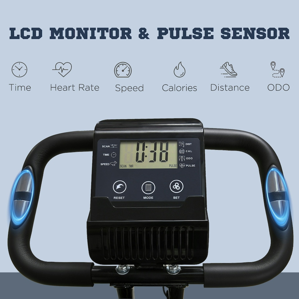 image 1 of HOMCOM 2-In-1 Folding Exercise Bike with 8-Level Magnetic Resistance Green