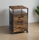 image 2 of Industrial Mobile Filing Cabinet with Drawer & Wheels – Rustic Brown & Black Office Storage