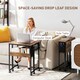 image 3 of HOMCOM 63 cm Foldable Computer Desk on Wheels for Small Spaces Brown