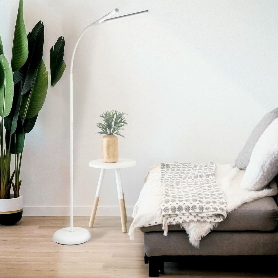 image 1 of PURElite Natural Daylight Floor Lamp - 2 Lights for Extra Power with 4 Brightness Settings for Reading & Crafts