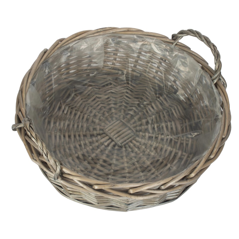 image 1 of Large Round Antique Wash Display Tray | Brown | Brown | Large