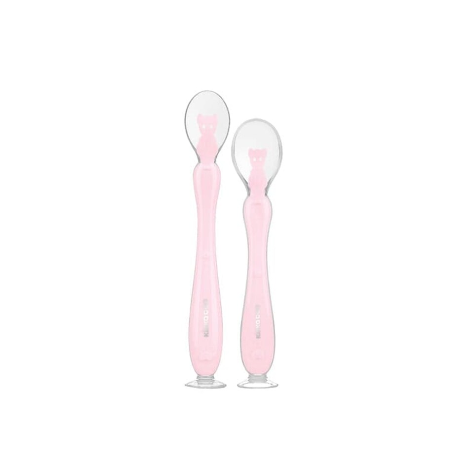 image 1 of Kikka Boo Silicone Spoons With Suction Cup Pink 2Pk