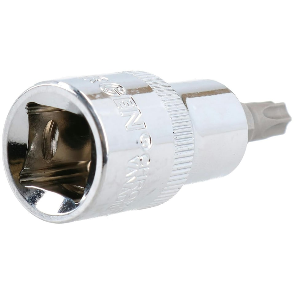 image 1 of T40 Male Torx Bit Star Socket 1/2" Drive Standard Internal Chrome Vanadium Steel