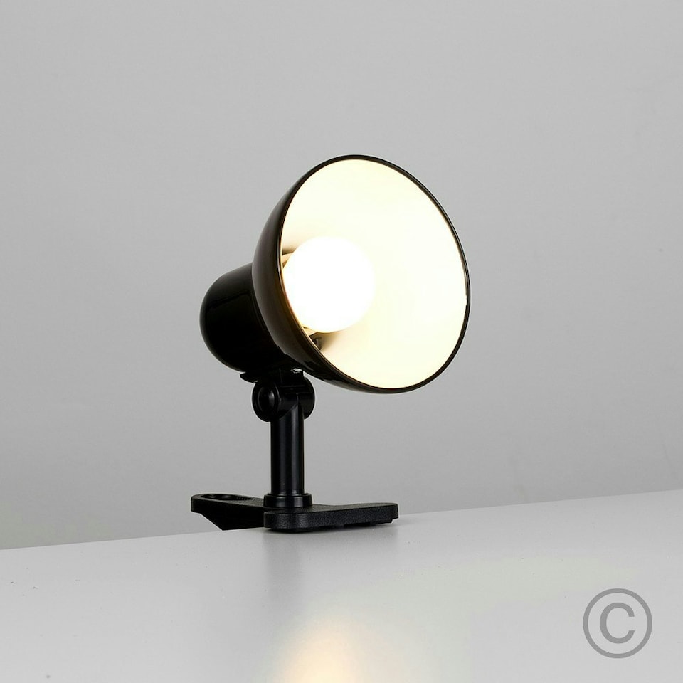 image 1 of ValueLights Tasca Adjustable Clip On Black Clip Spotlight