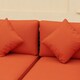 image 7 of Outsunny 8 Pieces PE Rattan Corner Sofa Set, Outdoor Garden Furniture Set, Patio Wicker Sofa Seater Cushion, Washable Cushion Cover & Tempered Glass Table, Orange