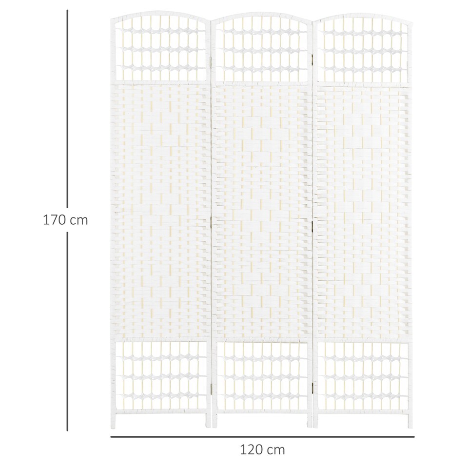 image 1 of HOMCOM 3 Panel Folding Room Divider, Freestanding Privacy Screen, White