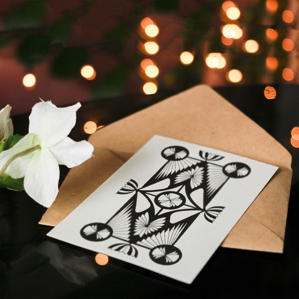 image 1 of Samuel J De Mesquita Art Card Ornament With Diamond Shape