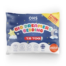 OHS Kids Luxury 7.5 Tog Duvet and Pillow Bed Set, Single - White