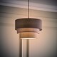image 3 of ValueLights Aztec 3 Tier Charcoal Fabric Ceiling Light Shade | Grey